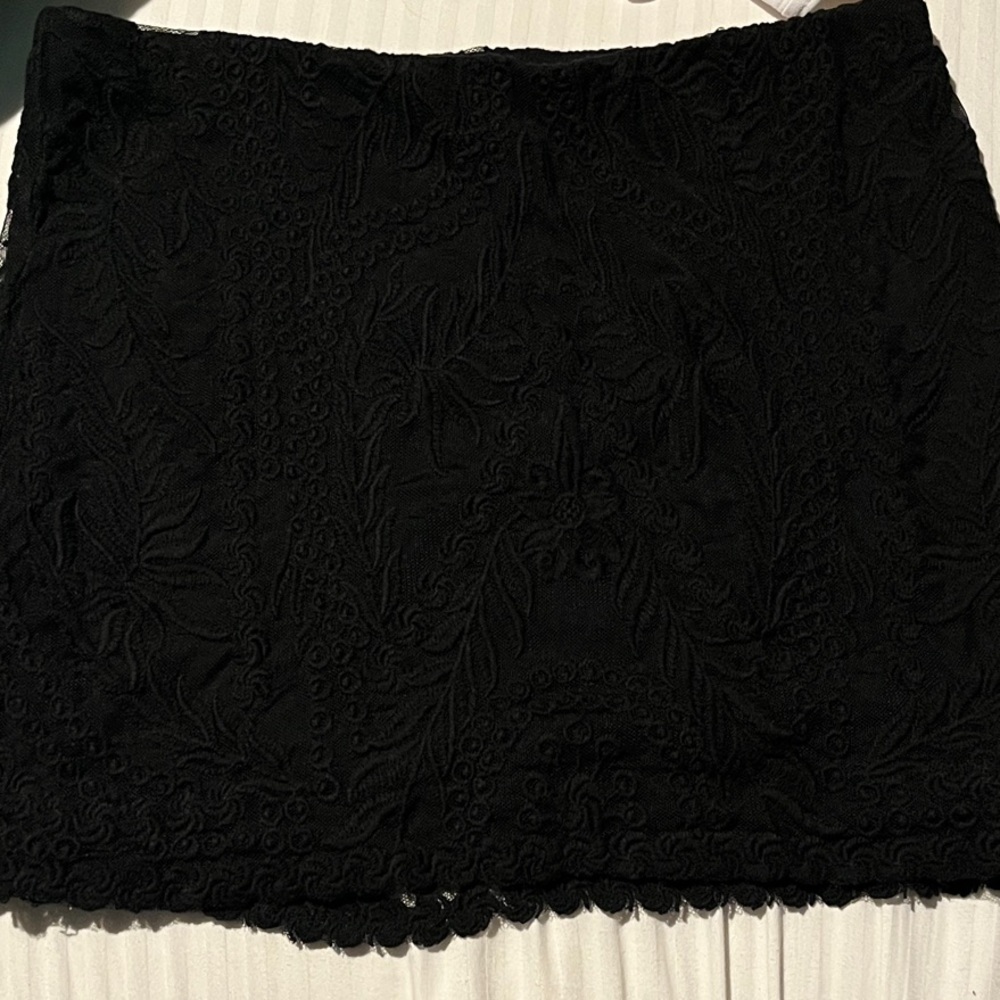 Express Black Textured Mini Skirt Size S